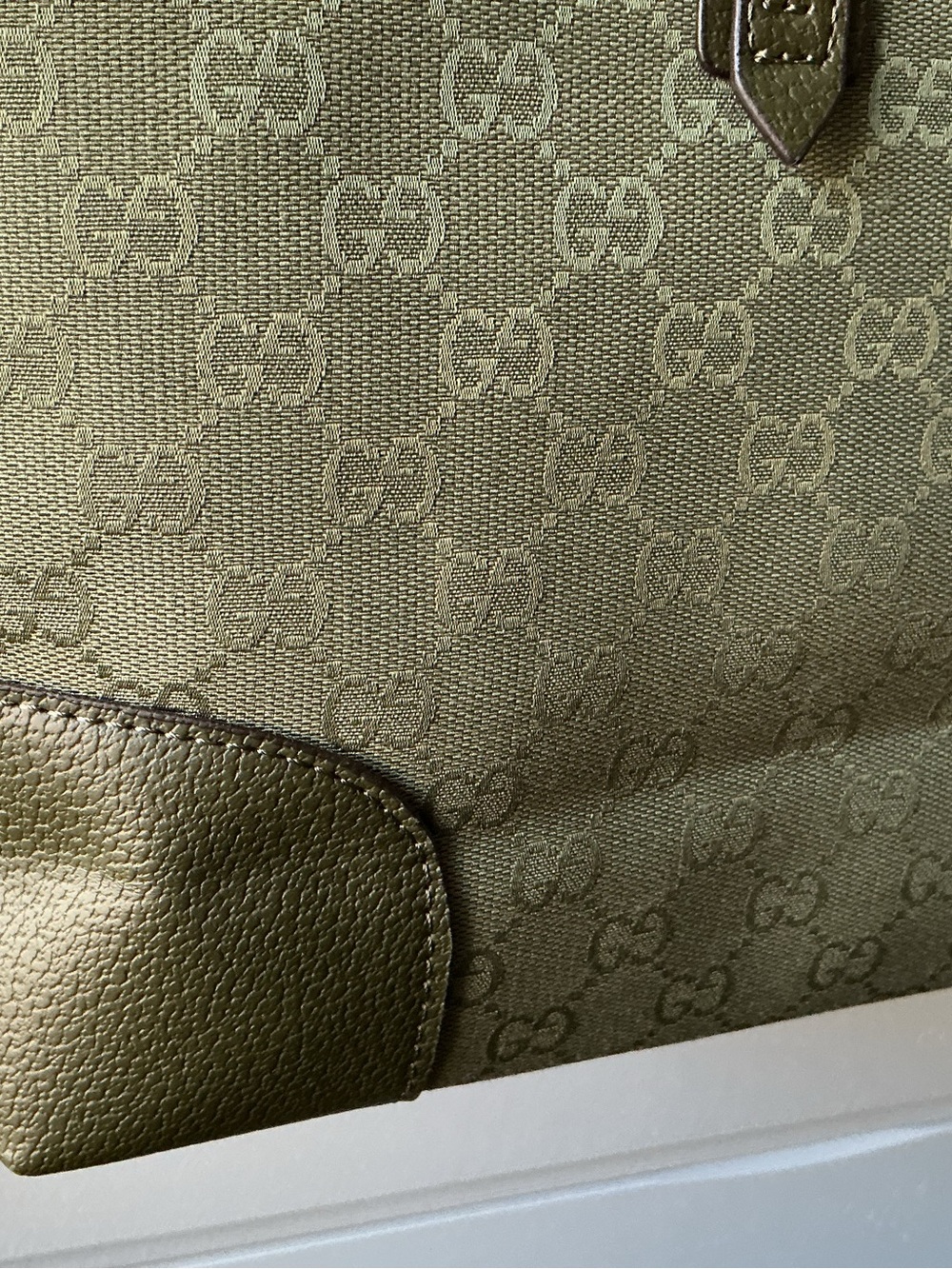 ✨ Designer Inspired Olive Green Monogram Tote ✨ - Picture 6 of 8